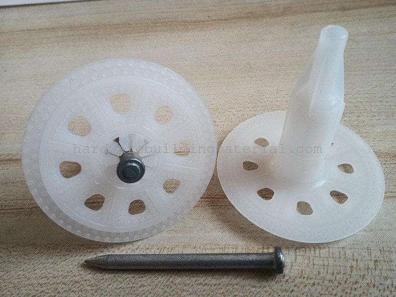 Common Nail Plastic Insulation Fasteners Hammer-in Installation Method Plastic Fasteners for Effective Insulation Fixing